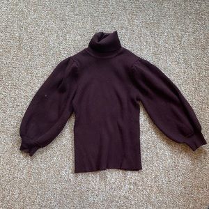 Puff sleeve turtleneck sweater